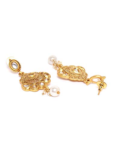 Women's Gold-Plated Pearl Necklace Set, Elegant