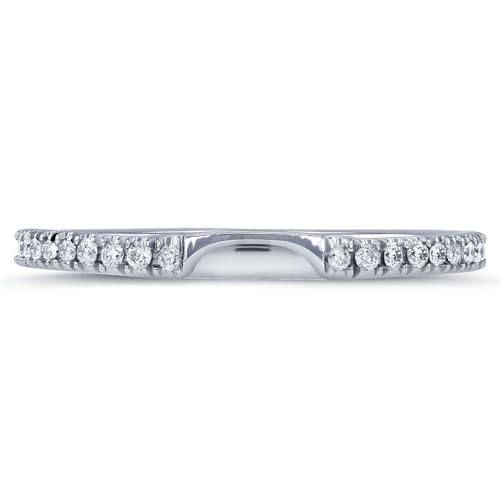 Kobelli Lab Grown Diamond Notched Shadow Wedding Band 1/8 CTW 14k White Gold (DEF/VS)4