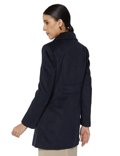 Image of Qube By Fort Collins Women's Semi-Long Tweed Coat with Knitted Finish - Elegant Winter Outerwear for Casual and Formal Looks