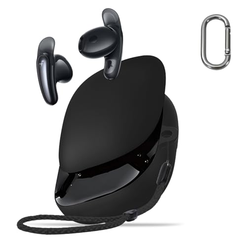 Anker Soundcore Liberty Buds �p �P�[�X �J�o�[ �yHUKWIMO�z �J���r�i�t��+�X�g���b�v�t�� �ϏՌ� �h�� �h�o �����[�d�\ �S�ʕی� �L�Y�h�~ Soundcore Liberty Buds �Ή� [�u���b�N ��]