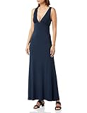 Jersey viscosa Emporio Armani Pantaloncini Elasticizzati da Donna in Viscosa Abito Lungo, Blu Marino, M