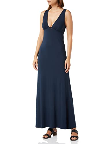 Jersey viscosa Emporio Armani Pantaloncini Elasticizzati da Donna in Viscosa Abito Lungo, Blu Marino, M