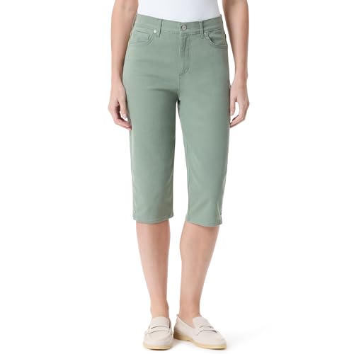 Short Amanda Gloria Vanderbilt taille haute couleur vert sauge chic