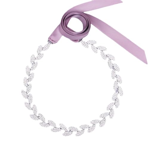 Women's Rhinestone Applique Bridal Wedding Belt, Silver Satin Dress Accessory, Everyday Belt