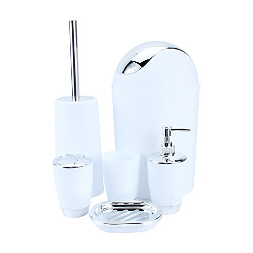 Omquot Juego de Baño Práctico de 6 uds., Jabonera, Soporte para Cepillo de Dientes para el Hogar, Posición de Exhibición del Baño