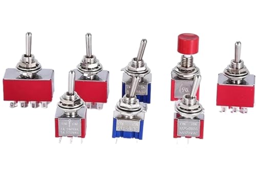 Interrupteur à bascule MTS-402 mini commutateur bistable rouge 4PDT 10 pièces