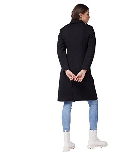 Image of Miss Chase Women's Polyester Knee Length V-Neck Full Sleeve Solid Jacket