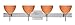 Besa Lighting 4SW-4679CH-CR-SQ 4X40W G9 Brella Wall Sconce with Canopy Cherry Glass, Chrome Finish