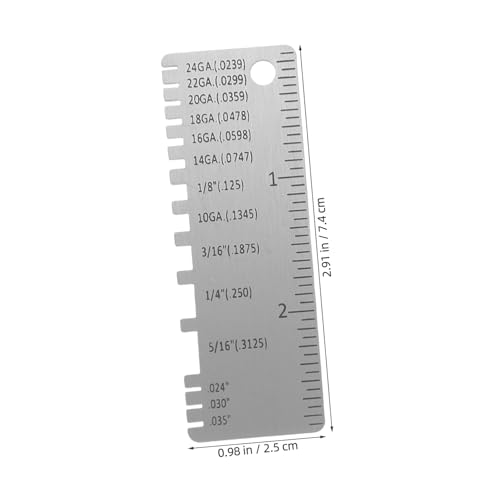 HEALLILY 2 piezas de calibrador de alambre de acero inoxidable, herramienta para medir espesor de láminas metálicas, fácil de usar para soldadura miniatura 2