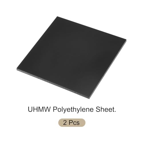 Image of 2pcs 6 x 6 Inch UHMW Polyethylene Sheets, 1 /8 Inch Thick Ultra High Molecular Weight Black Plastic Sheet [for Home, Industrial]