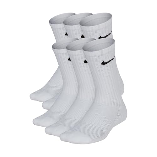 Image of Nike Unisex Kids' Everyday Cushioned Crew Socks (6-Pack) | Boys and Girls