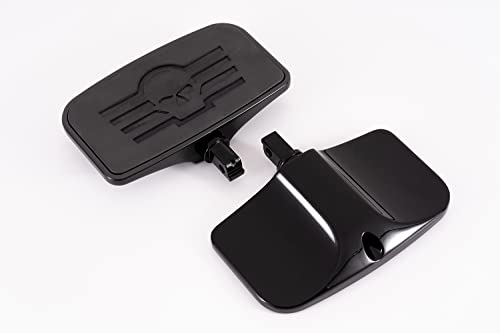 Kinglemc Front Rear Rider Passenger Floorboard Footpeg For Victory / Indian (Skull 7.9*4.5", Black) #TOP28