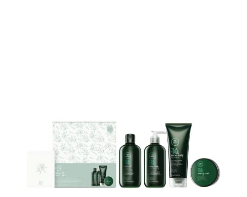 Tea Tree Paul Mitchell Special Deluxe Holiday Gift Set, Shampoo, Hair and Body Moisturizer, Hair Mask + Styling Cream, For All Hair + Skin Types