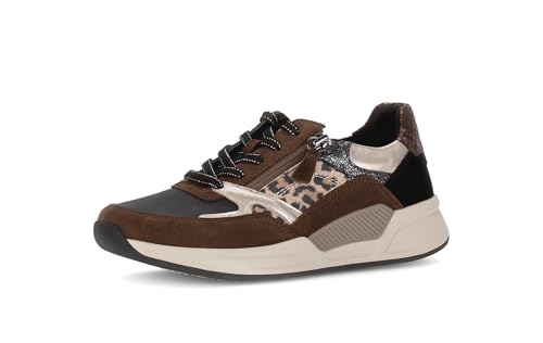 Gabor Damen Low-Top Sneaker, Frauen Sneaker,Basic,Derby,Silber,grau,beige,Lack,braun,klassisch,modisch,gesund,schw/Cacao/Anth k.,38.5 EU / 5.5 UK