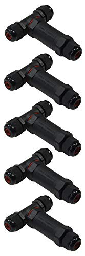 Kabelverbinder Y-Adapter wasserdicht Kabelmuffe IP68 3-polig Verbinder für Aussenbereich für z.B. Erdkabel Pool Gartenleuchen Pumpe für Kabel Ø 8-11mm 5 Stück