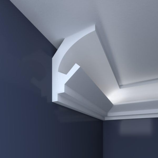 Profilé LED polystyrène BL10, ruban LED et moulure de plafond XPS