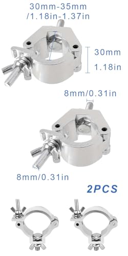 2 piezas Soportes para truss, Ganchos para trusses, Seguridad para gancho de abrazadera, Abrazaderas para truss, 30-35 mm, ganchos de clip de escenario para altavoces o accesorios de iluminación - imagen 2