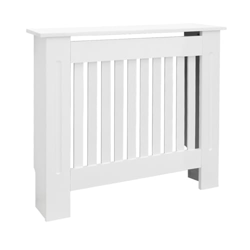 ECD Germany Heizkörperverkleidung Landhausstil 78x19x82 cm Weiß aus MDF lackiert für Schlafzimmer Wohnzimmer - Heizungsverkleidung...