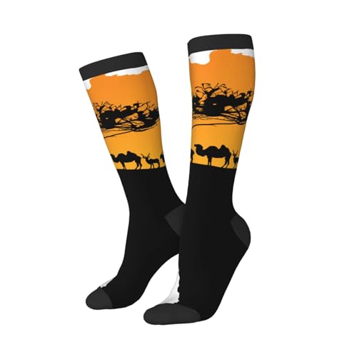 Animaux Africains Sur Une Carte De L'Afrique Femme Homme Chaussettes De Tennis Respirant Socquette D'Équipage Comfort Chaussettes De Sport Pour Marche Voyager Sport