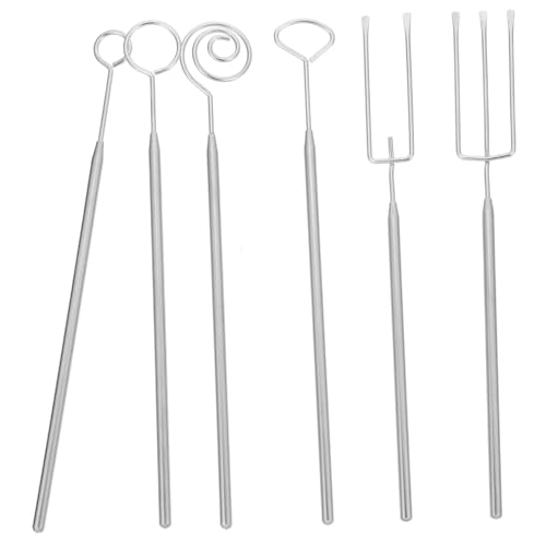 1 Set Chocolate Fork Fondue Dipping Fork Fountain Cheese Fork Dipping Chocolate DIY Decorating Tool Fondue Forks Chocolate Melting Tools Cheese Forks Silver Stainless Steel COLLBATH