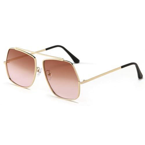 Oversized Square Sunglasses for Women Trendy Big Large Gold Metal Frame Pilot Sun Glasses 2025 Fashion Ladies Shades2
