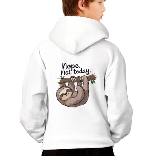 Funny Not Today Sloth Retro Hoodies for Teen Girls Boys Lightweight Kangaroo Pocket Sweatshirt2
