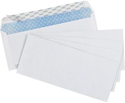 Staples Simply #10 Security Envelopes with QuickStrip Closure - 4-1/8" x 9-1/2" - White - 500 Pack