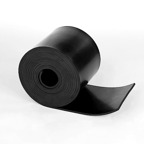 Image of WochiTV Solid Rubber Strips Rolls, 4 inch Wide x 1 /8 inch Thick x 120 inch Long Neoprene Rubber Sheets Perfect for DIY Gasket Material, Sealing, Liner, Shield, Padding, Mat