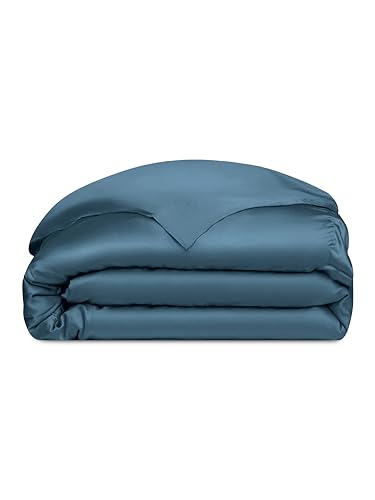 Cozy Earth Luxury Duvet Cover Twin - 100% Viscose from Bamboo - Ultra-Soft, Cooling & Lightweight Duvet Cover - Temperature-Regulating Bedding with Concealed Zip - Pacific Blue