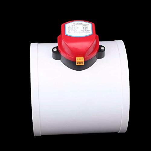 Fincos 4 inch Plastic air Damper Valve HVAC Electric air Duct Motorized Damper for Ventilation Pipe Valve 220V 12V 24V 110mm - (Voltage: DC 24V)