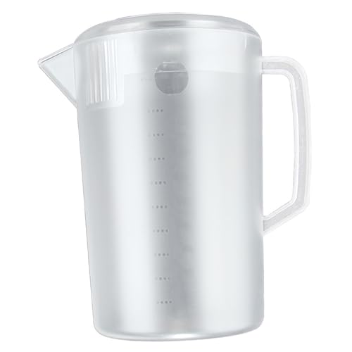 Oumefar Jarra de Agua, Plástico PC Resistencia a Alta Temperatura Hervida Esmerilada Mezcla de Bebidas Jarra con Escala y Tapa para Bebidas de Limonada Té Helado (5000 ml)