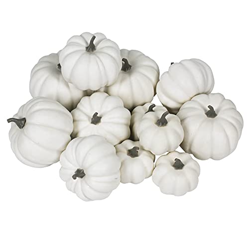 Orgrimmar 12PCS Realistic Artificial Pumpkins Lifelike Fake Pumpk...