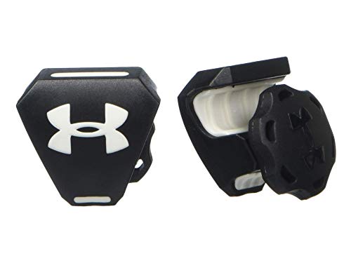 Under Armour 9900-0111T Football Helmet Visor Clips with Logo, Black/White