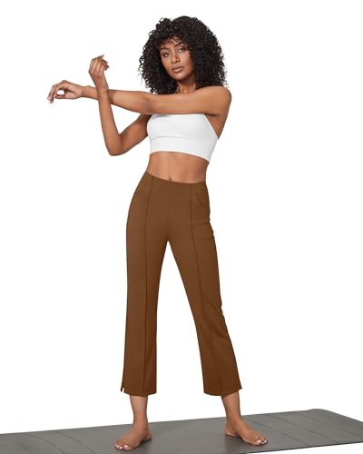 Image of G4Free Flare Yoga Pants Women Ankle Casual Pants with Pockets Strechy Bootcut Wide Leg Dress Pants Petite /Regualr /Tall