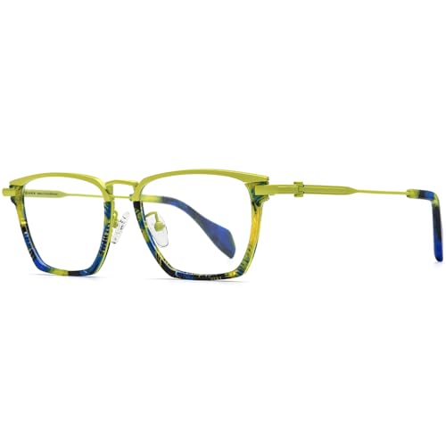 Image of FONEX Acetate Titanium Glasses Frame Men New Square Eyeglasses Spectacles Eyewear