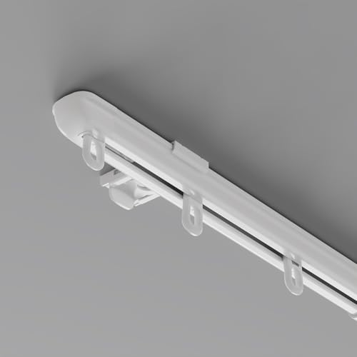 Riel para Cortina de Techo, riel telescópico Resistente, Varillas silenciosas de aleación de Aluminio para Montaje en Techo, rieles deslizantes Ajustables para Sala de Estar y Dormitorio, se