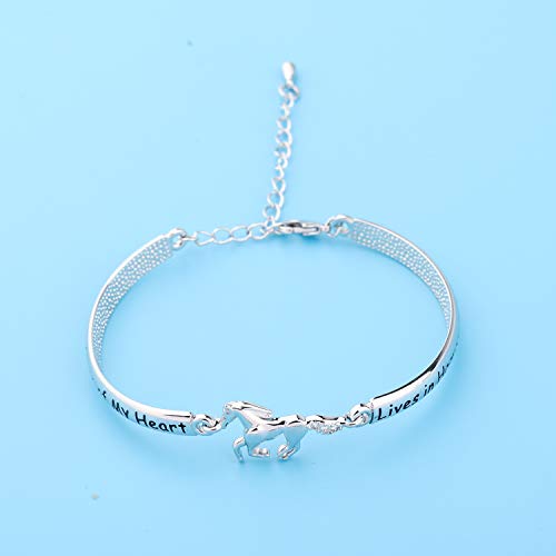 Image of Zuo Bao Horse Memorial Jewelry Horse lover Bracelet A Piece of My Heart Lives In Heaven Gift loss of horse bracelet