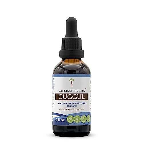 Secrets of the Tribe Guggul Tincture Alcohol-Free Liquid Extract, Made with Guggul (Commiphora Mukul) Dried Gum (2 FL OZ)