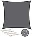 Produktbild WOLTU Sonnensegel Quadrat 4x4m Grau wasserabweisend Sonnenschutz Polyester Windschutz mit UV Schutz für Garten Terrasse Camping
