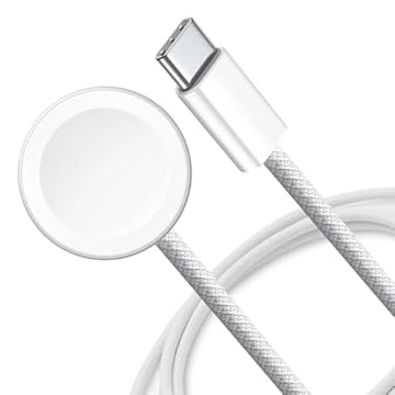 Cabo Carregador Magnético Para Apple Watch Series 3 4 5 6 7 8 e Ultra Trançado - Carregamento Rápido e Seguro