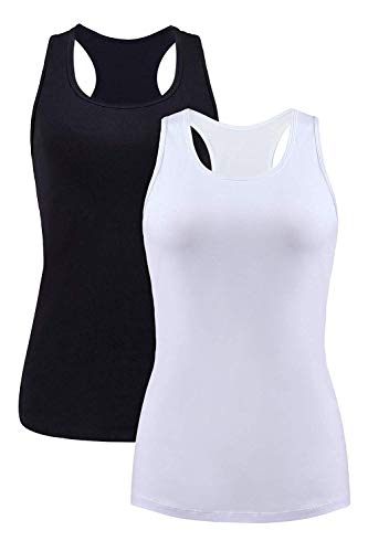 CharmLeaks Women Running Activewear Casual Tank top Workout Camisole 2 Pack Small