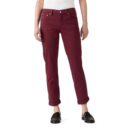 Levi's Women's Levi's Women's New Boyfriend Jeans, Lapis Topic (Waterless), 32, (New) Merlot (Twill), 28