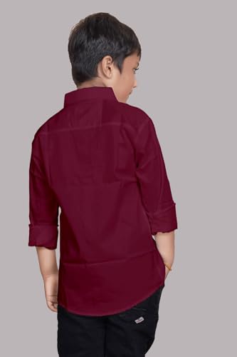 Image of Boys Solid Casual Shirt in Cotton Fabric
