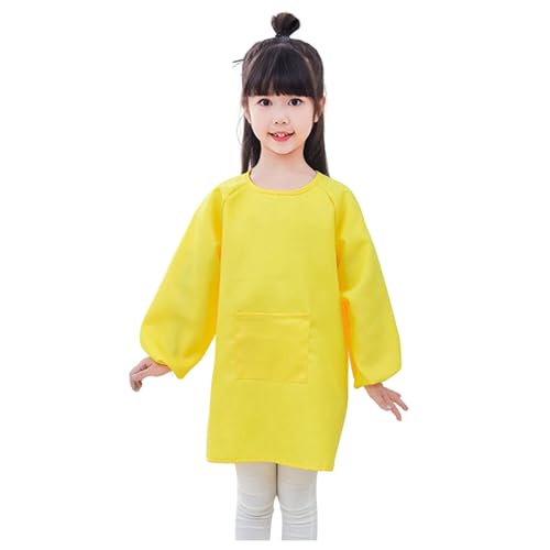 Genérico de Infantil con Bolsillo Delantal de para Niños Manga Larga Protectora