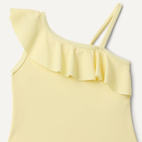 Image of Amazon Essentials Girls and Toddlers' Asymmetric Frill One-Piece Swimsuit