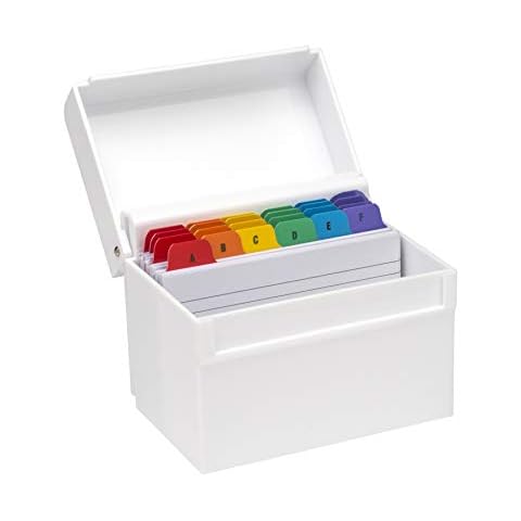 OSCO White Hi-Gloss Index Box with Tabs Cover