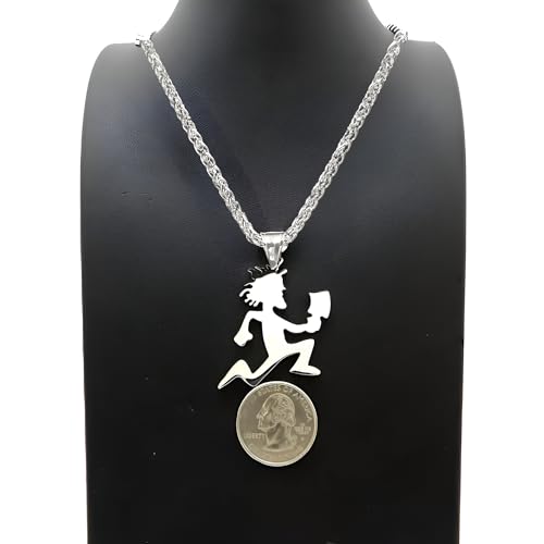 Jugallo Hatchetman Necklace Hatchetman Pendant Charm High Polished Choose Chain Insane Clown icp necklace hatchetman juggalo jewelry for Women and Men,clown pose merch3