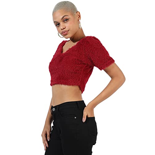 Image of Campus Sutra Women's Cotton Hooded Neck Sweatshirt