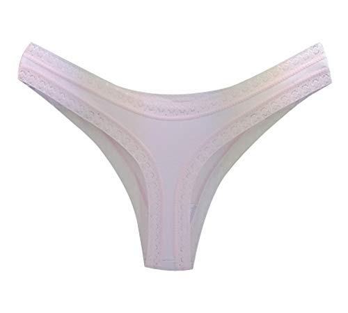 Kit 12 Calcinhas Fio Dental Algodão Rendinha Lisa (G)