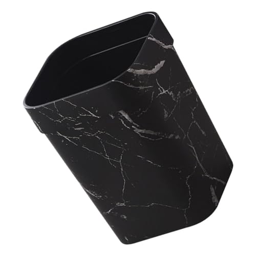 Poubelle carrée plastique marbré noir effet haut de gamme